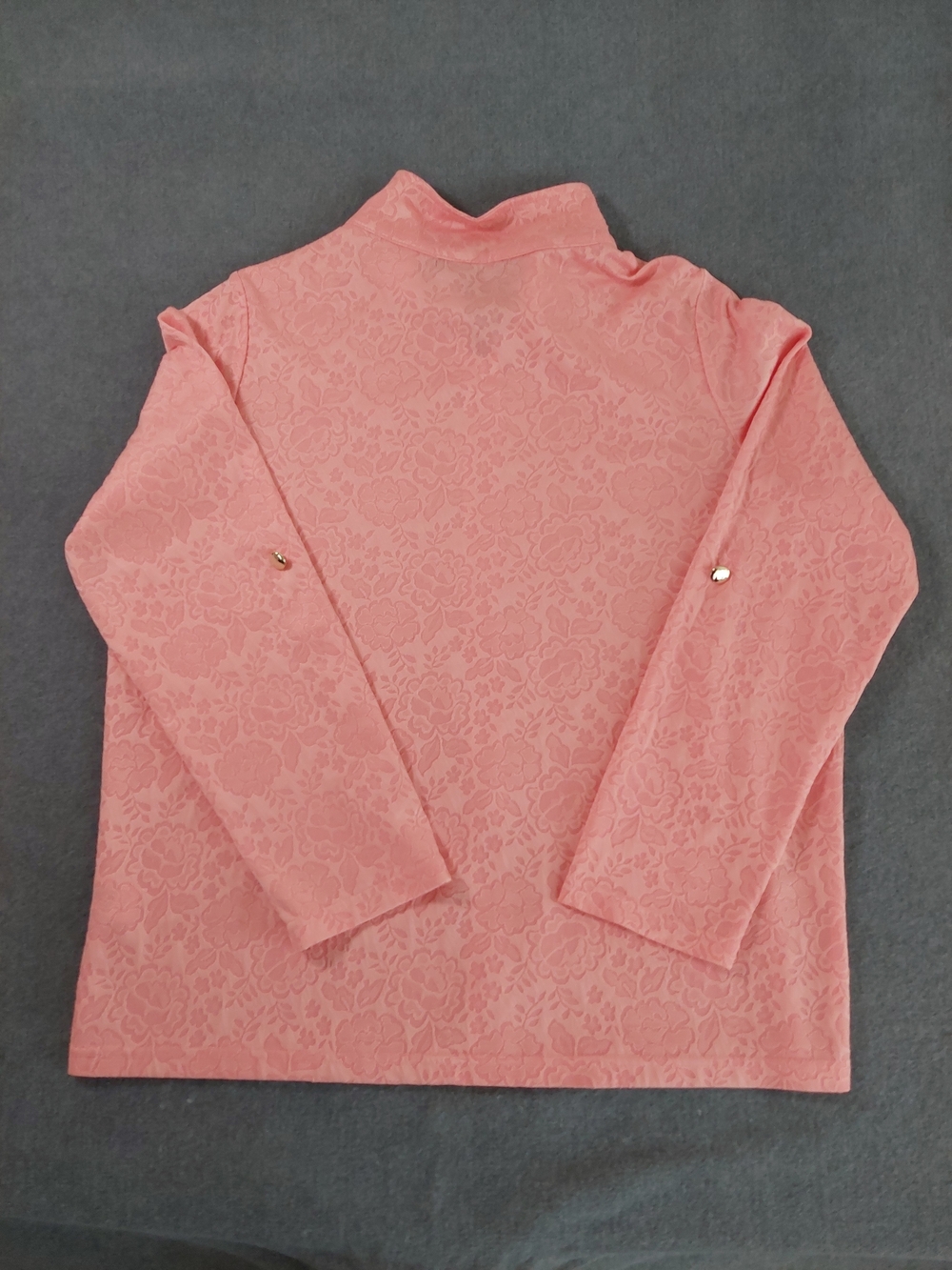 Laurel Grey Pink Floral Jacquard Zip Up Jacket Roll Tab Sleeves Size L - Picture 8 of 8